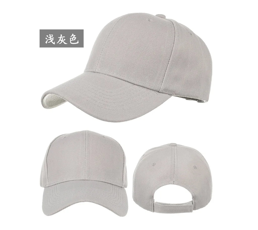 Unisex solid color TrendLux Wear baseball cap, 5-panel structured hat in navy blue, showing front view with curved brim.