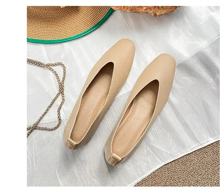 TrenLux Wear Women's Round-Toe Leather Loafer Flats — Versatile Slip-On Casual Shoes TrenLux Wear