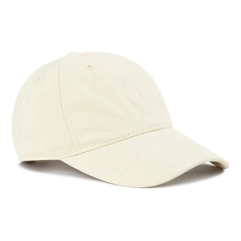 Unisex Korean-style cotton curved brim baseball cap by TrendLux Wear, soft top, available in 19 colors.