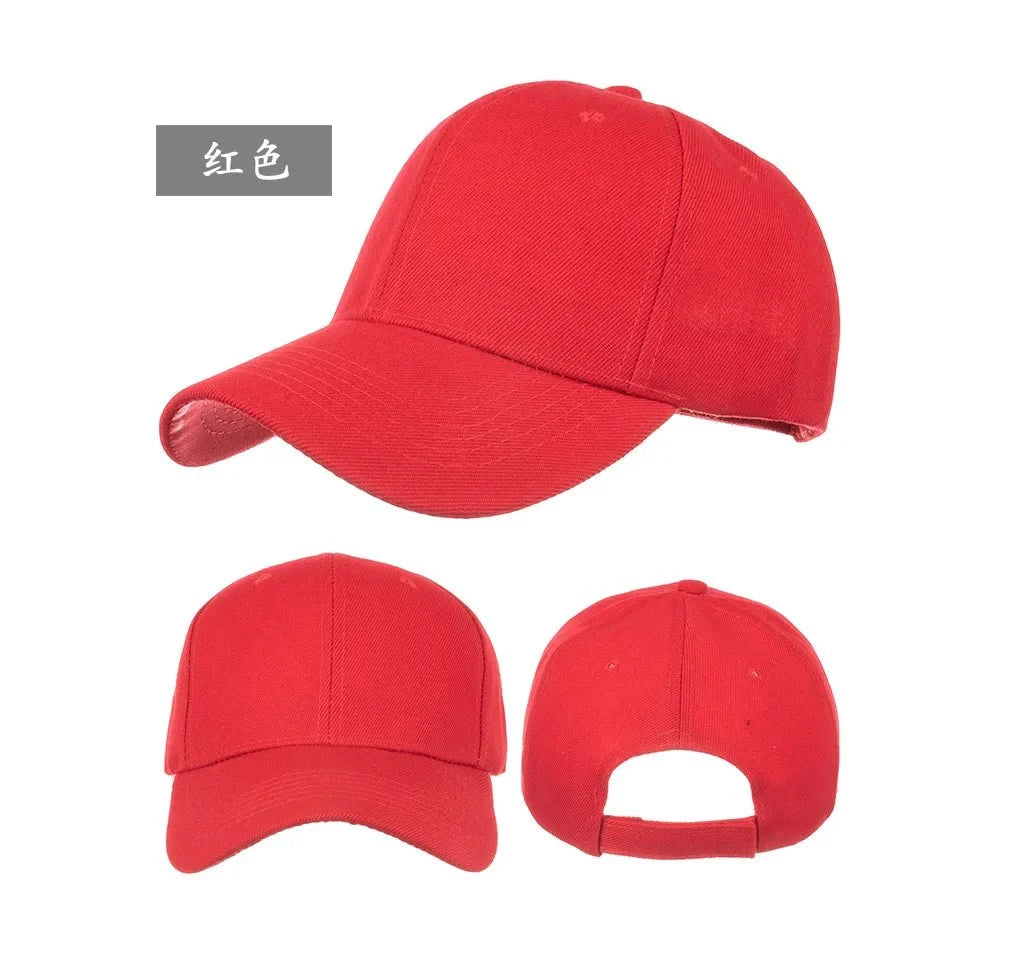 Unisex solid color baseball cap by TrendLux Wear featuring a 5-panel structured design in multiple color options.