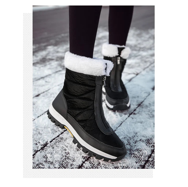 Women’s Fleece-Lined Winter Snow Boots – Non-Slip Warm High-Top Walking Boots