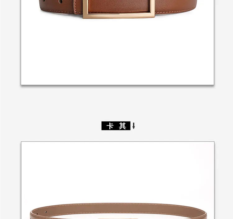 Women's Genuine Leather Belt — Metal Buckle Strap for Jeans & Dresses TrenLux Wear