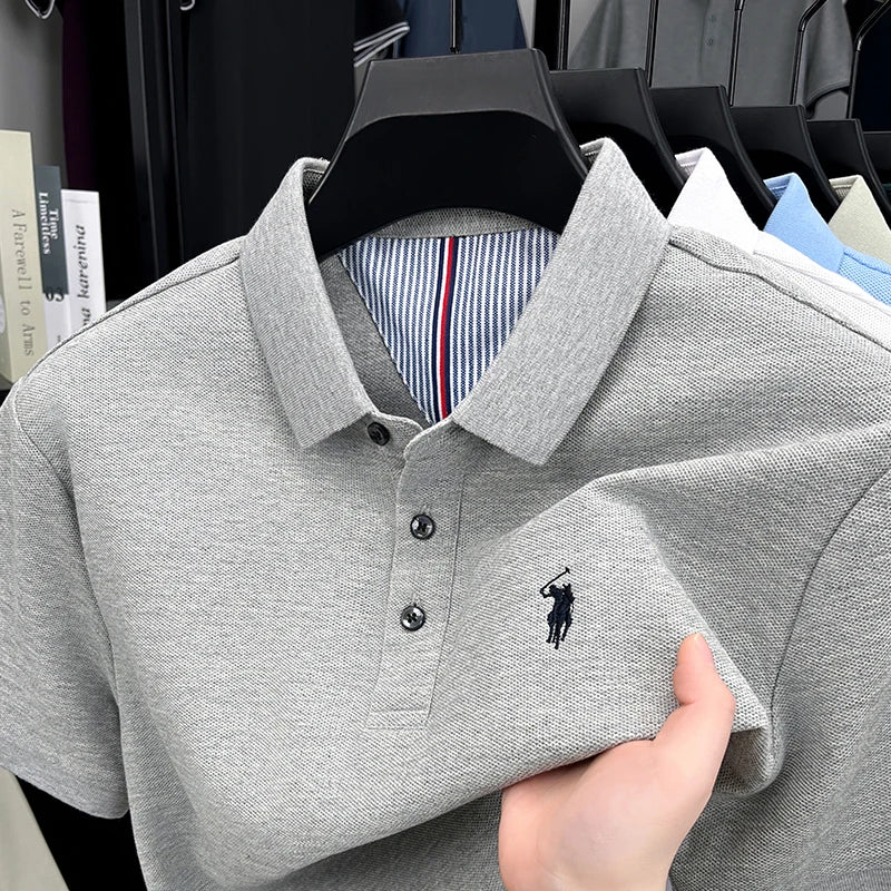 Men's Embroidered Cotton Golf Polo