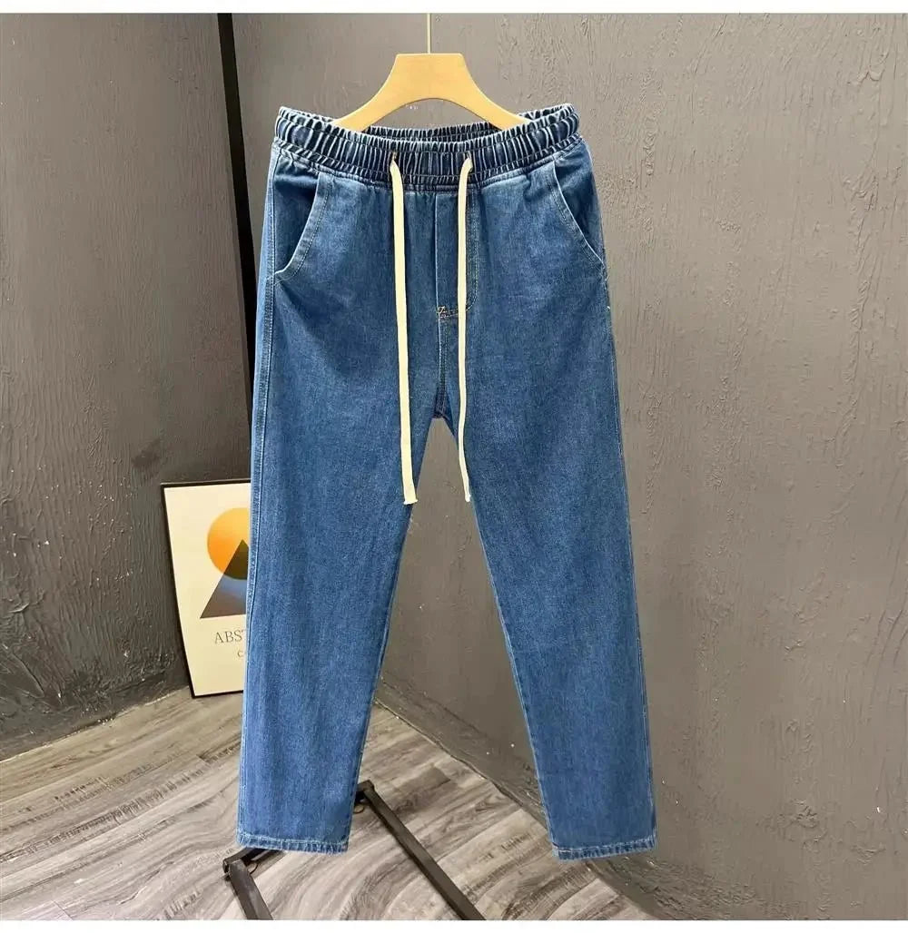 Men's vintage loose straight leg jeans by TrendLux Wear made of durable cotton denim, ideal for casual spring and autumn wear.