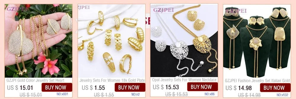Women's two-tone luxury jewellery set by TrendLux Wear featuring elegant necklace and earrings with gold and silver finishes.