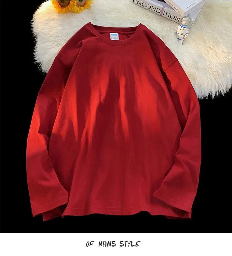 Unisex oversized long sleeve blank T-shirt in various colors, casual streetwear style, from My Store 5, available in sizes S to 3XL.