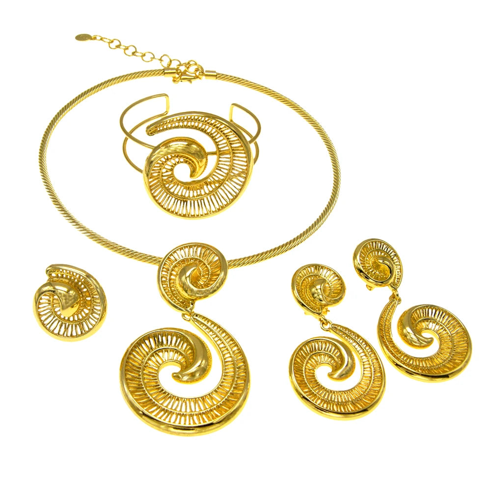 Women's Gold Plated Jewellery Set. TrenLux Wear