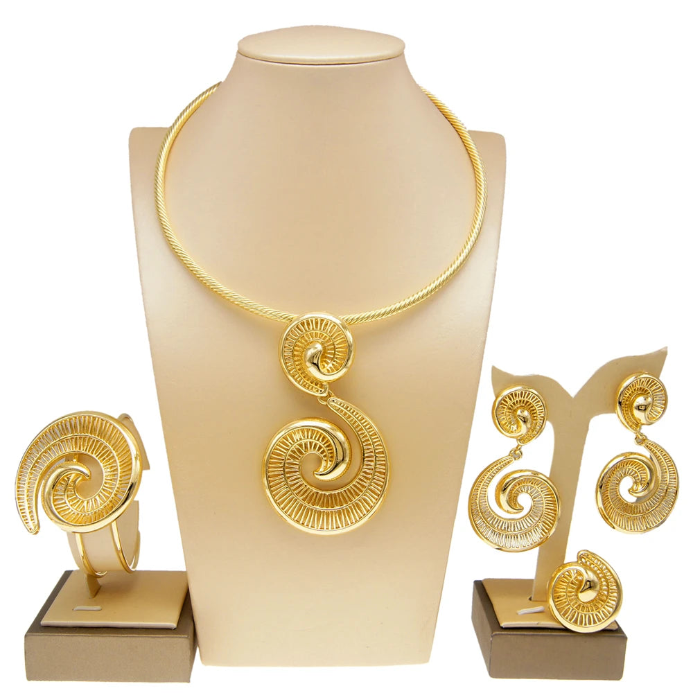 Women's Gold Plated Jewellery Set. TrenLux Wear