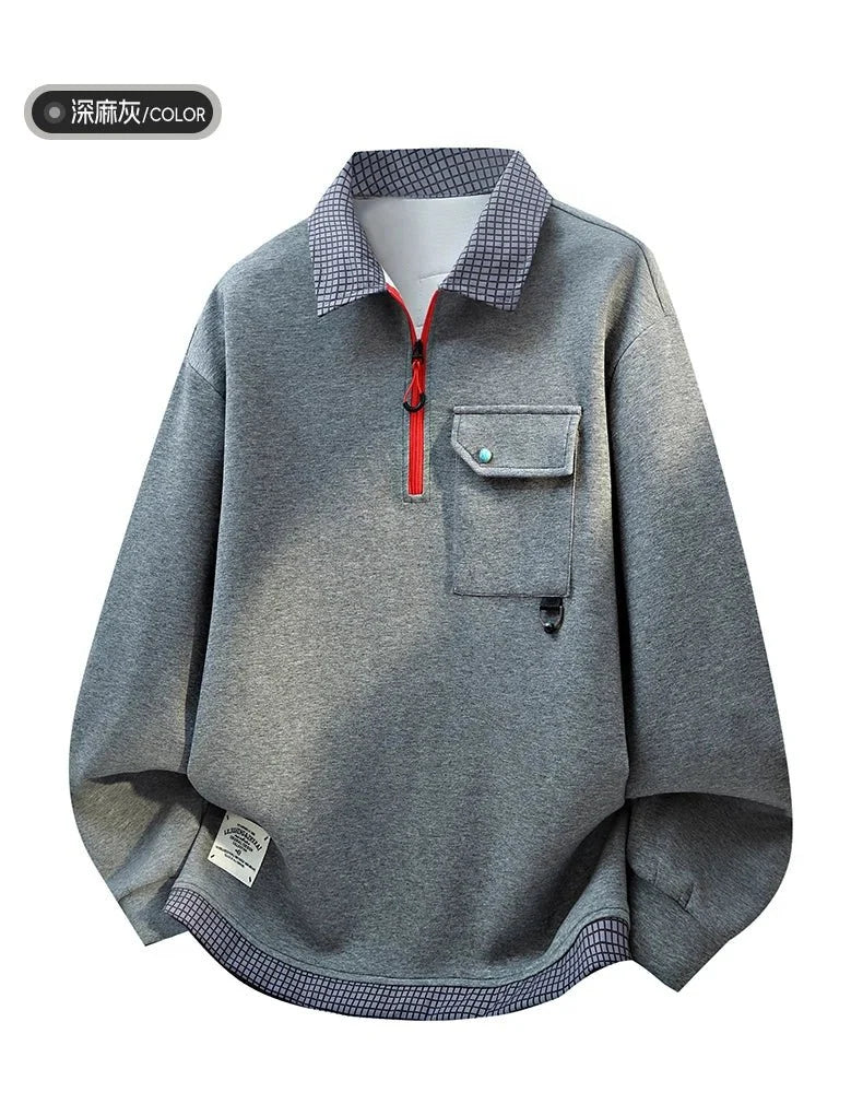 Men's TrendLux Wear quick-dry zip-up hoodie in solid color, casual sweatshirt with front pockets and adjustable hood.