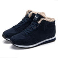 Men's Winter Lace-Up Fur Plush Ankle Boots – Warm Snow Boots Plus Size