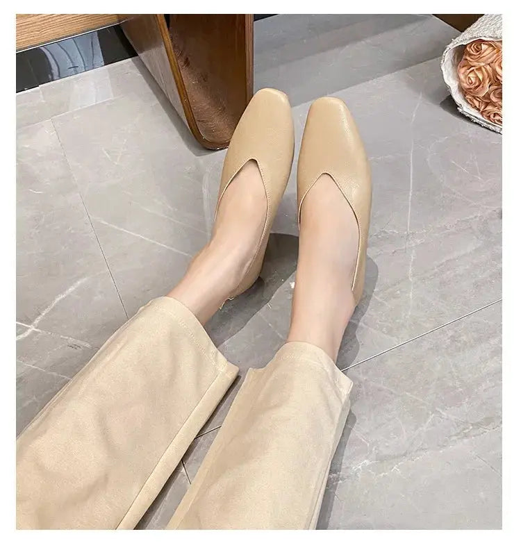TrenLux Wear Women's Round-Toe Leather Loafer Flats — Versatile Slip-On Casual Shoes TrenLux Wear