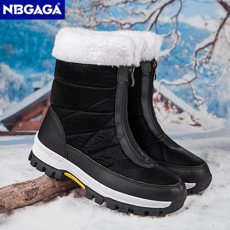 Women’s Fleece-Lined Winter Snow Boots – Non-Slip Warm High-Top Walking Boots
