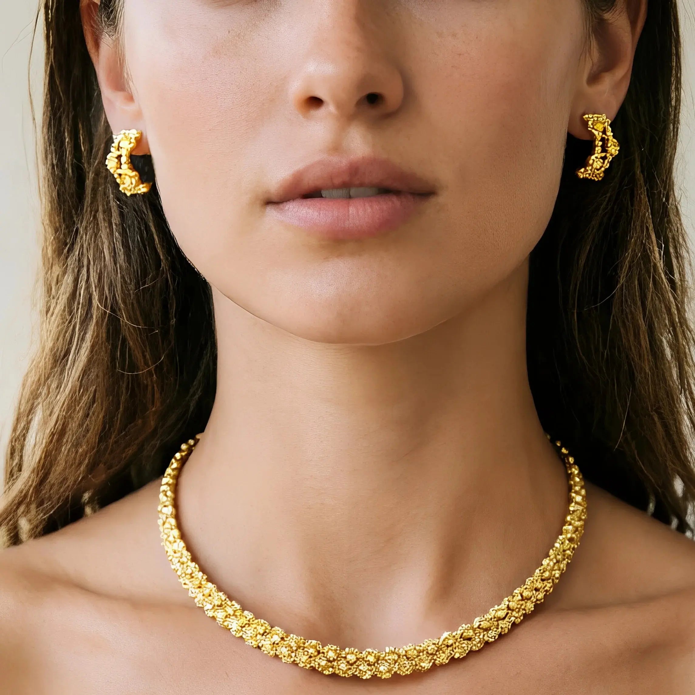 Women's Gold Plated Charm Jewellery Set — Necklace, Bracelet, Ring & Earrings for Party & Wedding TrenLux Wear