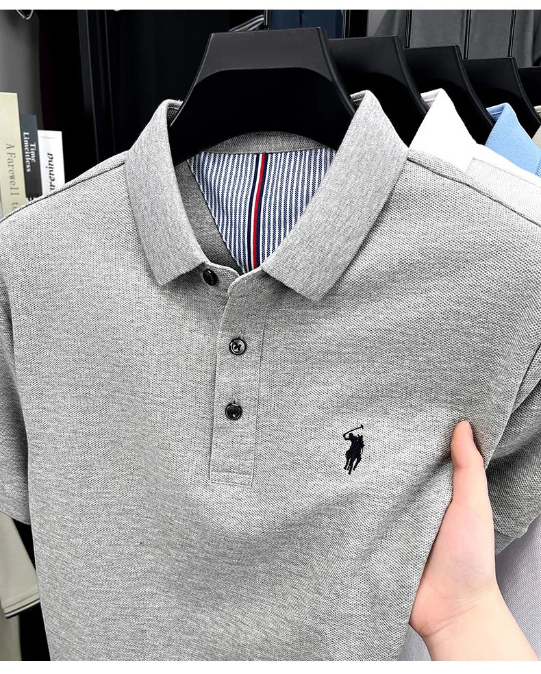 Men's Embroidered Cotton Golf Polo