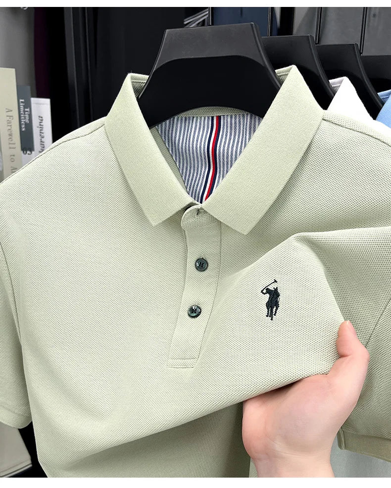 Men's Embroidered Cotton Golf Polo