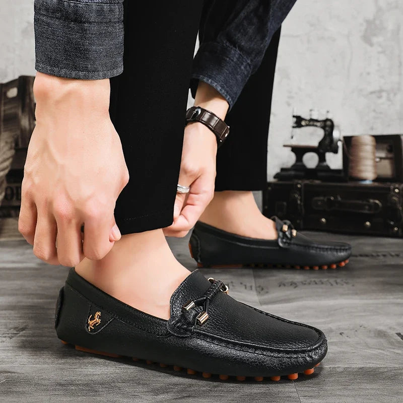 Men's Metal-Detail Slip-On Loafers