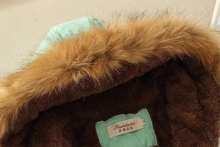 Women’s Military Hooded Puffer Parka – Cotton-Filled Fur-Trimmed Winter Coat