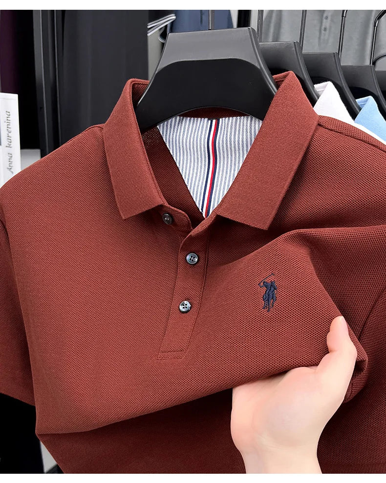 Men's Embroidered Cotton Golf Polo