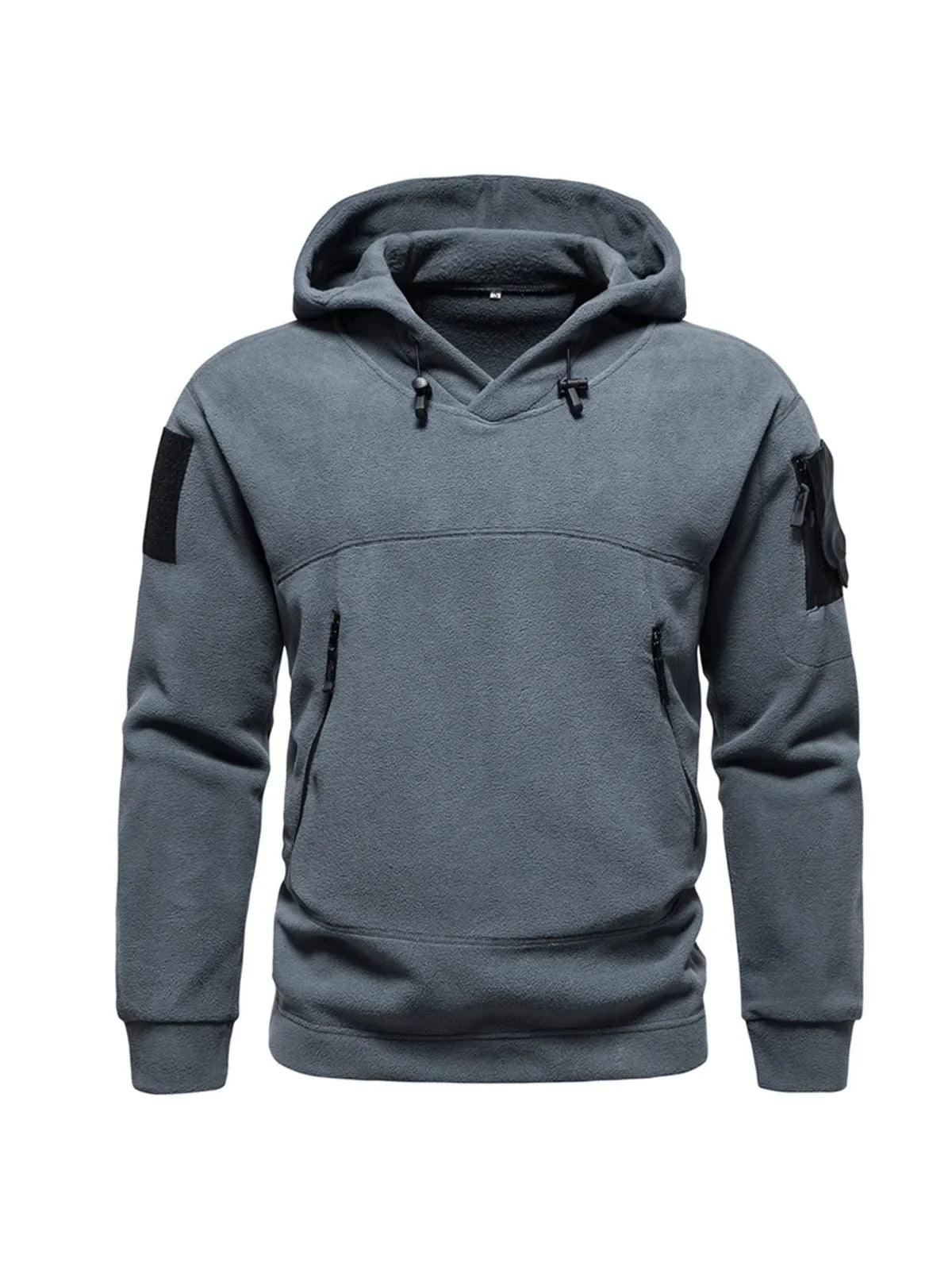 Men's tactical outdoor hoodie by TrendLux Wear, thick fleece sportswear with a functional design for autumn and winter.
