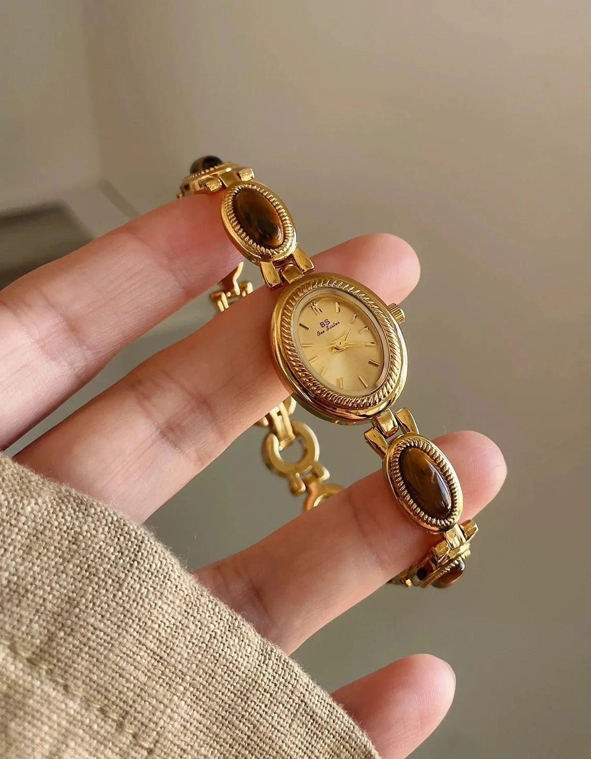 Women's Jade Green Quartz Wristwatch by TrendLux Wear featuring a luxurious bracelet design and elegant dress watch style.