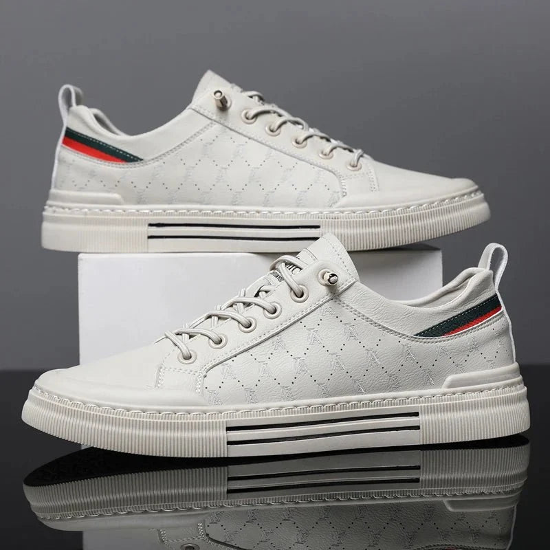 Men's all-season sport sneakers by TrendLux Wear, waterproof low-top shoes with lace-up design and breathable athletic style.