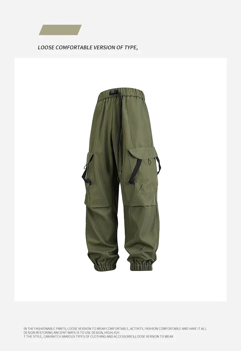 Men's cycling long pants by TrendLux Wear in a loose fit with multiple pockets, shown in a comfortable, sporty design.