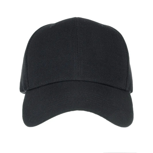 Unisex solid color baseball cap by TrendLux Wear, 5-panel structured hat in various colors, showing front view with curved brim.