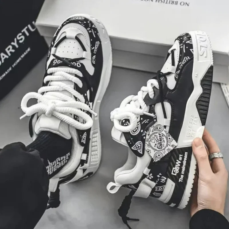 Men's breathable platform sneakers by TrendLux Wear, casual vulcanized walking shoes with a stylish, comfortable design.