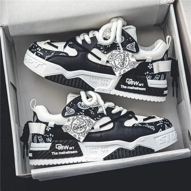 Men's breathable platform sneakers by TrendLux Wear, vulcanized casual walking shoes with a stylish, supportive design.