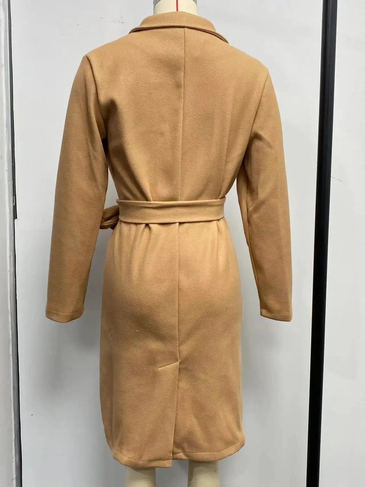 TrenLux Wear Women's Solid Woolen Lapel Coat — Long Sleeve Loose Fit Autumn Winter Coat TrenLux Wear