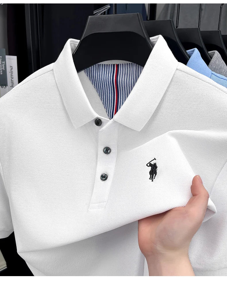 Men's Embroidered Cotton Golf Polo