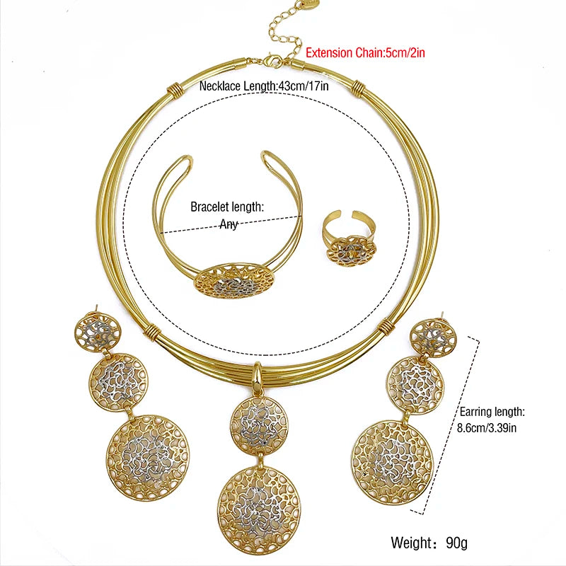 Women's Two-Tone Luxury Jewellery Set. TrenLux Wear