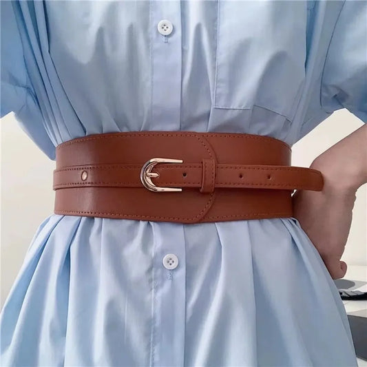 Women's adjustable corset waist belt by TrendLux Wear, featuring a stylish design and secure fit for fashion enhancement.
