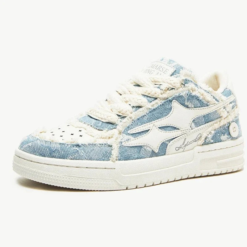 Unisex Retro Star Leather Sneakers by TrendLux Wear, casual shoes for men and women, featuring a stylish star design and classic sneakers style.