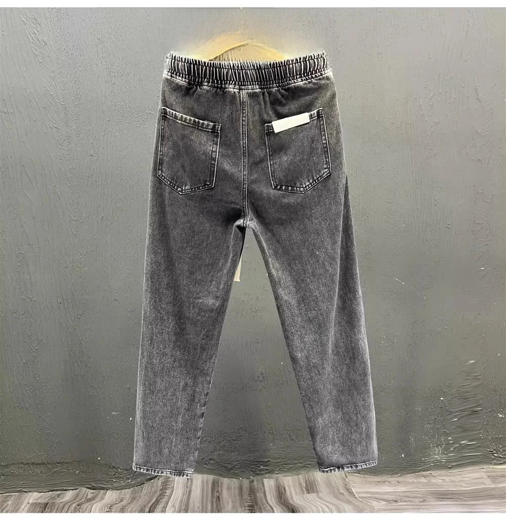 Men's vintage loose straight leg jeans by TrendLux Wear in durable cotton denim, perfect for casual spring and autumn wear.