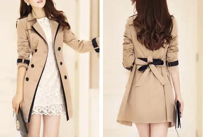 TrenLux Wear Women's Double-Breasted Long Trench Coat — Casual Windbreaker, Sizes S–3XL TrenLux Wear