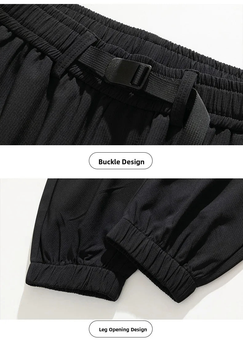 Men's wide leg casual trousers by TrendLux Wear, high street loose fit multi-pocket pants in six colors, shown in a relaxed fit style.
