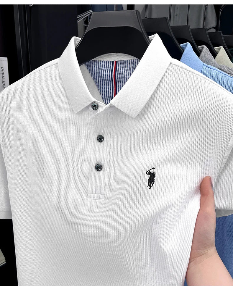 Men's Embroidered Cotton Golf Polo