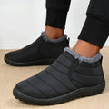 Men's Slip-On Fur Snow Ankle Boots – Warm Winter Plush Footwear