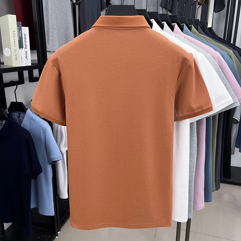 Men's Smart-Casual Embroidered Cotton Polo