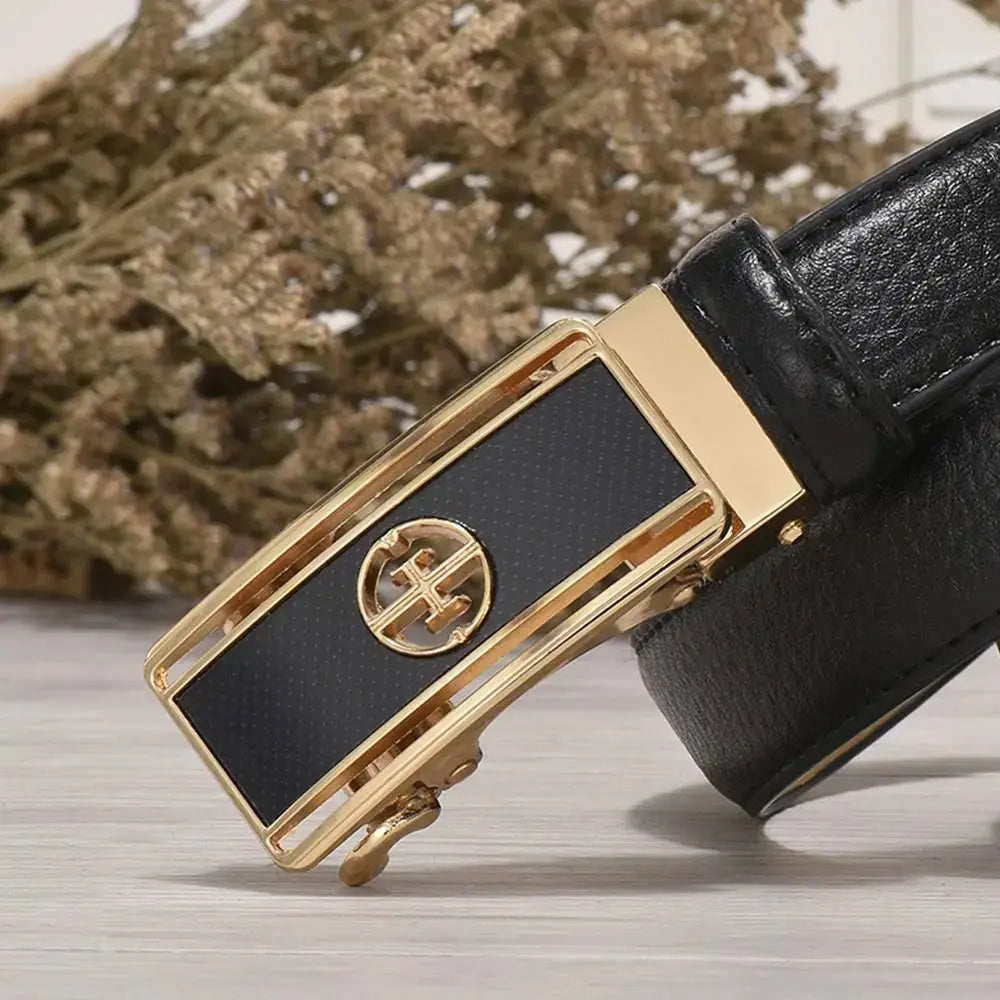 Women's Luxury Genuine Leather Belt — Automatic Buckle Waistband (105 cm) TrenLux Wear