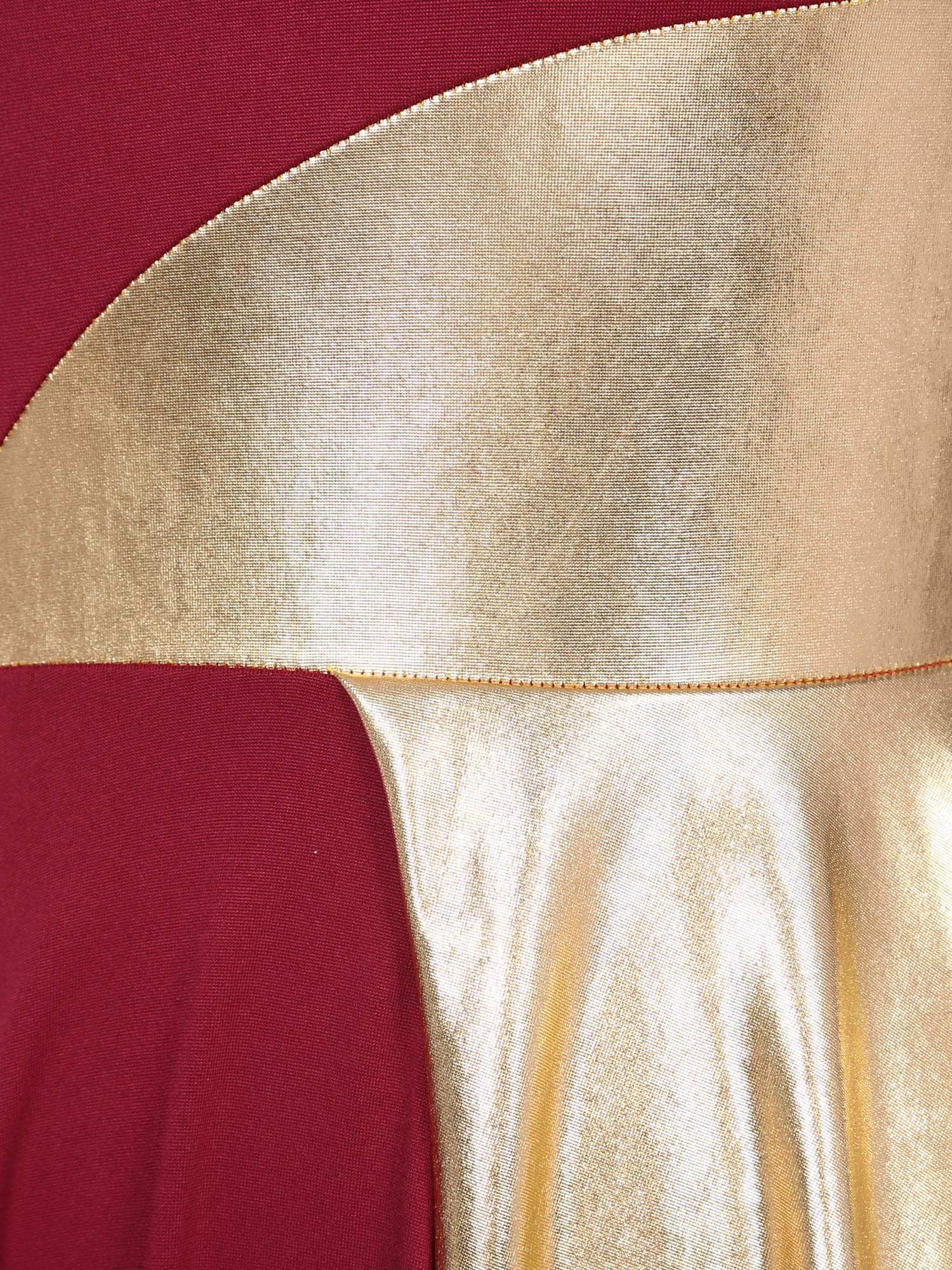 TrendLux Women's Polyester-Spandex One-Shoulder Metallic Lyrical Dance Worship Dress