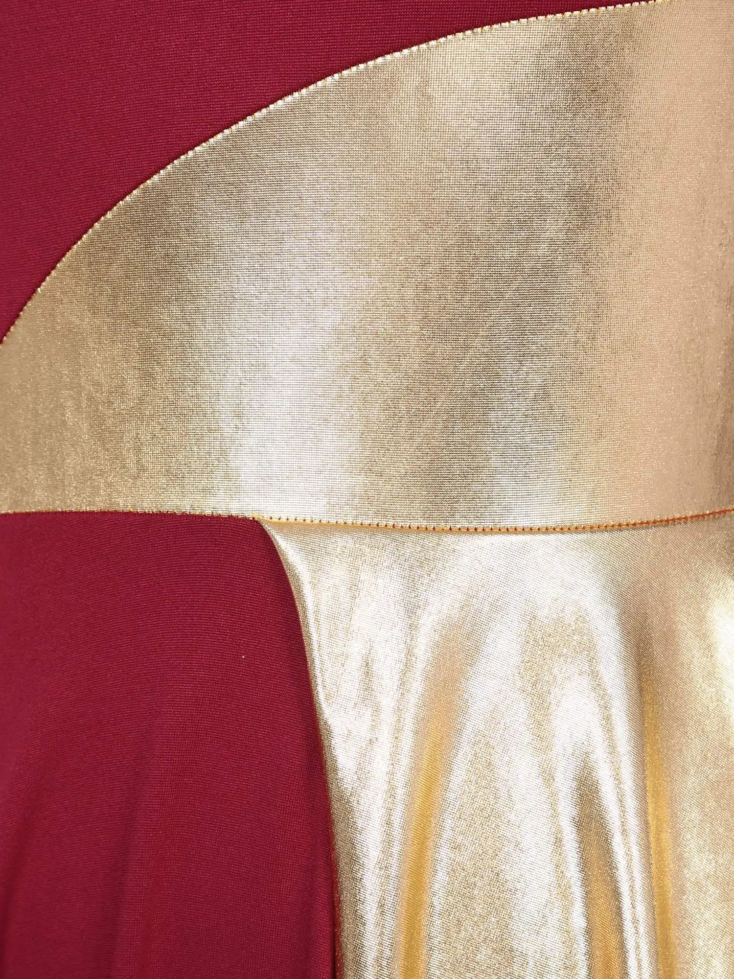 TrendLux Women's Polyester-Spandex One-Shoulder Metallic Lyrical Dance Worship Dress