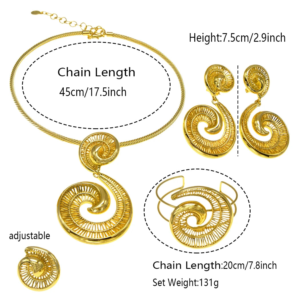 Women's Gold Plated Jewellery Set. TrenLux Wear