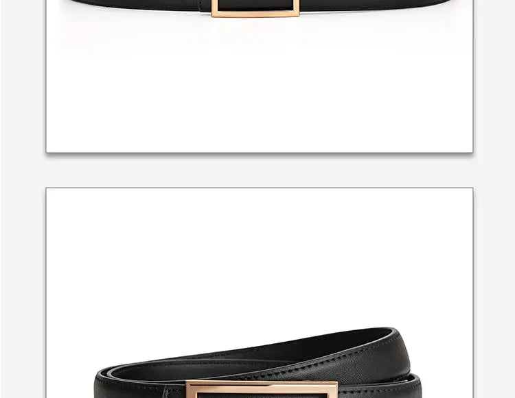 Women's Genuine Leather Belt — Metal Buckle Strap for Jeans & Dresses TrenLux Wear