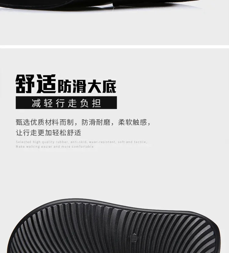 Men's genuine leather beach sandals by TrendLux Wear with non-slip soles, casual flats in EU sizes 38-50, shown in the image.