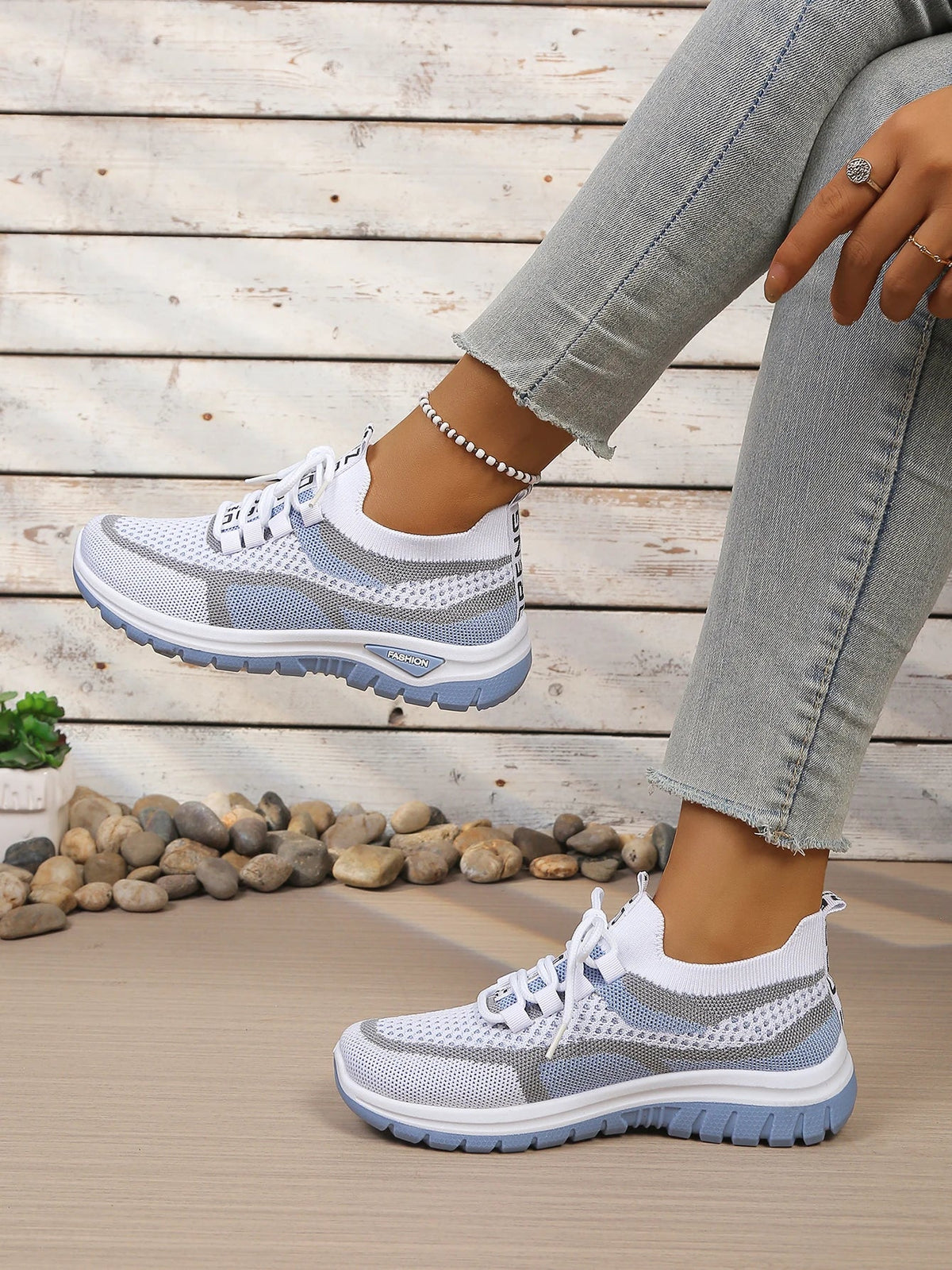 Women's Two-Tone Casual Sneakers | Lace-Up Fabric Low-Top Shoes | Summer 2026 - TrendLux Wear