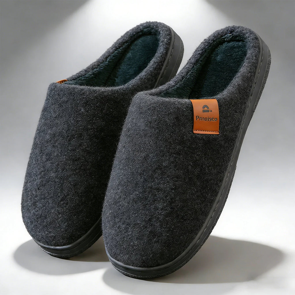 Men's Winter Felt Platform House Slippers – Cozy Non-Slip Indoor & Outdoor