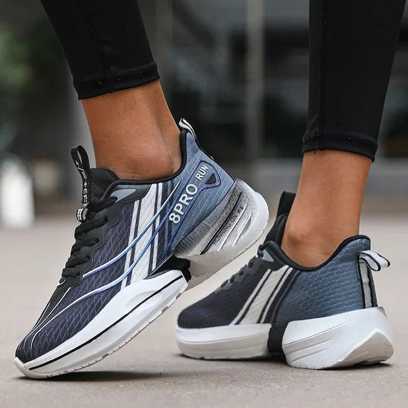 Men's breathable TrendLux Wear athletic tennis and running shoes with soft mesh soles and carbon plate support.