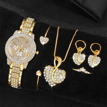 TrenLux Wear Women's Rhinestone Quartz Watch & Jewellery Set. TrenLux Wear